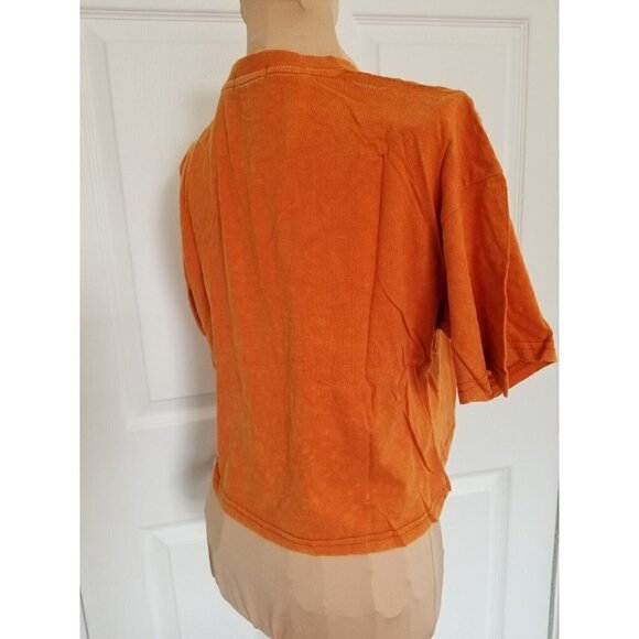 BP. Crop Washed Pocket T-Shirt Rust Amber Short Sleeve Crew Neck  Women's Sz XS - Picture 2 of 7